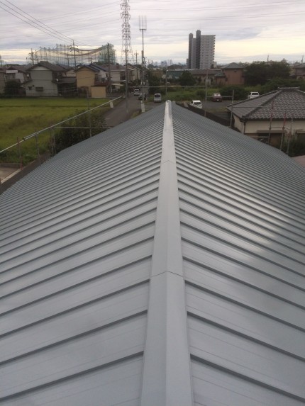 屋根ガルバリウム鋼板立ハゼ葺き２